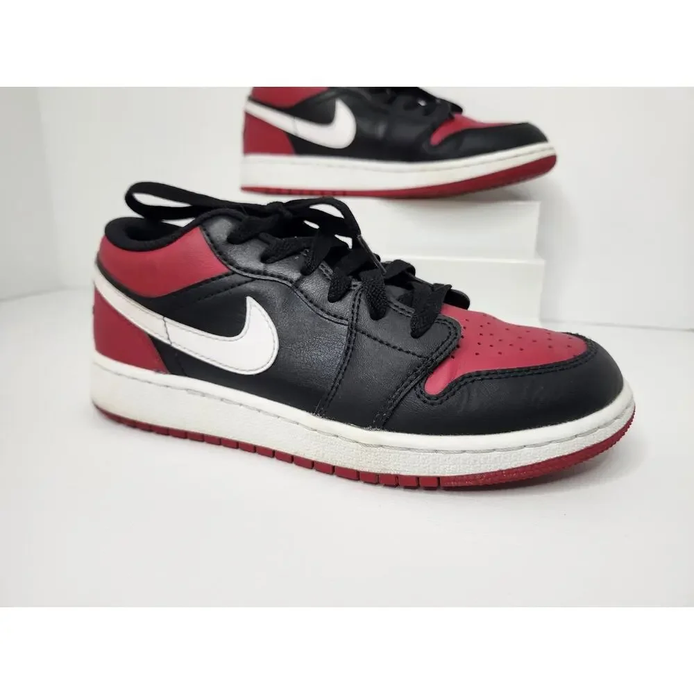Nike Air Jordan 1 Low 'Alternate Bred Toe' Shoes Sneakers, Boys Size 4Y